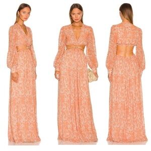 New! Jonathan Simkhai abstract-print Priya dress melon leafy floral 17457